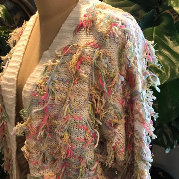 Brix tassel shag boho cardigan sweater knit - Picture 5 of 8